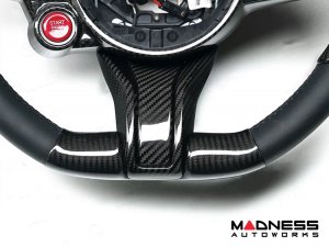 Alfa Romeo Giulia Steering Wheel Trim - Carbon Fiber - Lower Spoke Trim - QV Model - 2020+ models